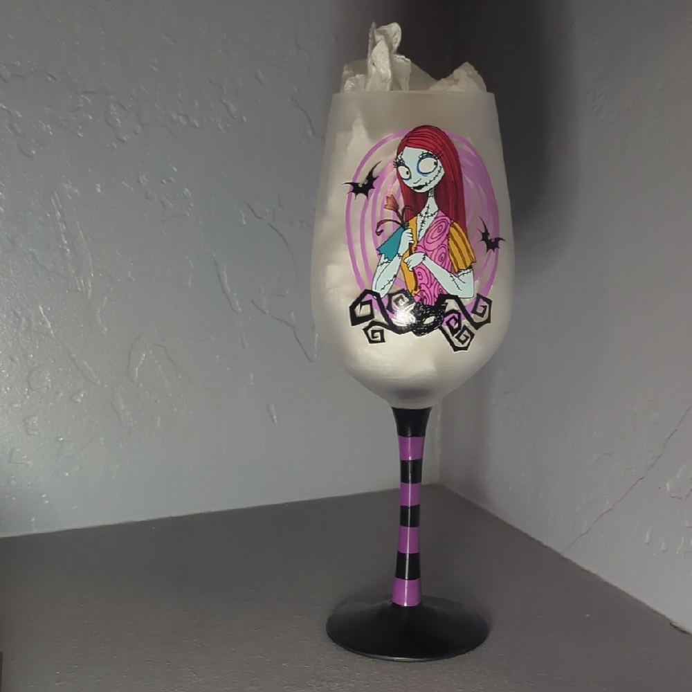 Disney Glass Art with Purple and Black  Accents Nightmare Before Christmas